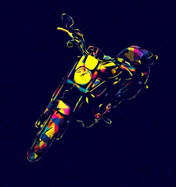 Motosiklet görüntüleme rengi izole edilmiş sanat antika retro