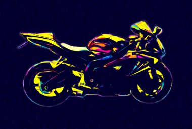 Motosiklet görüntüleme rengi izole edilmiş sanat antika retro