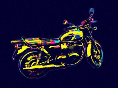 Motosiklet görüntüleme rengi izole edilmiş sanat antika retro