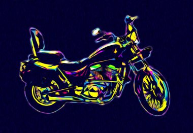 Motosiklet görüntüleme rengi izole edilmiş sanat antika retro