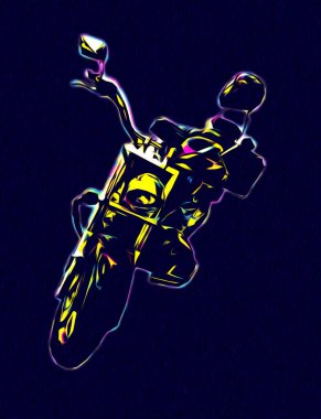 Motosiklet görüntüleme rengi izole edilmiş sanat antika retro