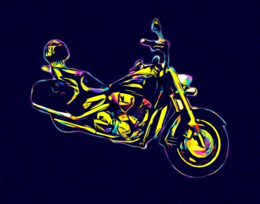 Motosiklet görüntüleme rengi izole edilmiş sanat antika retro