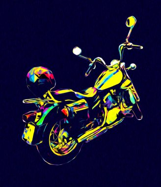 Motosiklet görüntüleme rengi izole edilmiş sanat antika retro