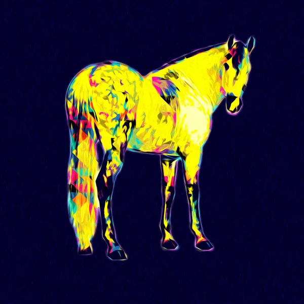 Colorido Caballo Arte Ilustración Grunge Pintura — Foto de Stock