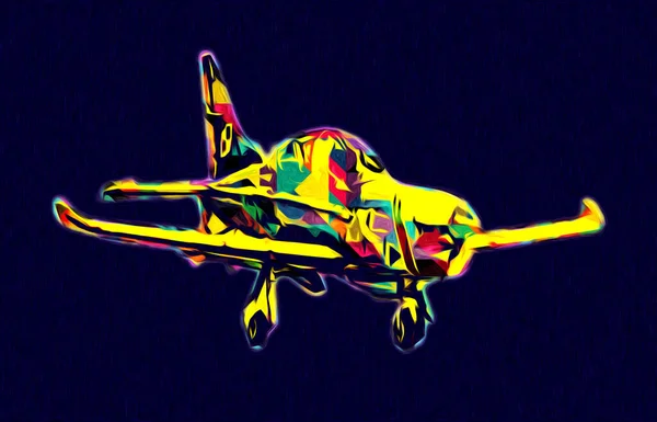 アメリカのジェット戦闘機のイラストアートヴィンテージを描く — ストック写真