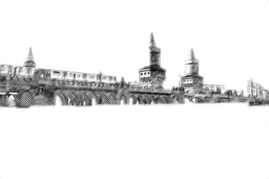 Berlin sanat eskizi çizimi eğlenceli tasarım antika retro