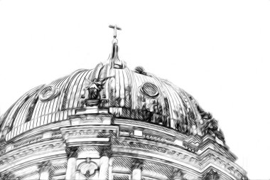 Berlin sanat eskizi çizimi eğlenceli tasarım antika retro