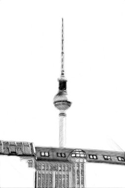 Berlin sanat eskizi çizimi eğlenceli tasarım antika retro