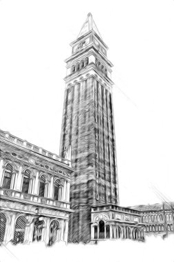 Venedik sanat eskizi çizimi eğlenceli tasarım antika retro