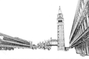 Venedik sanat eskizi çizimi eğlenceli tasarım antika retro