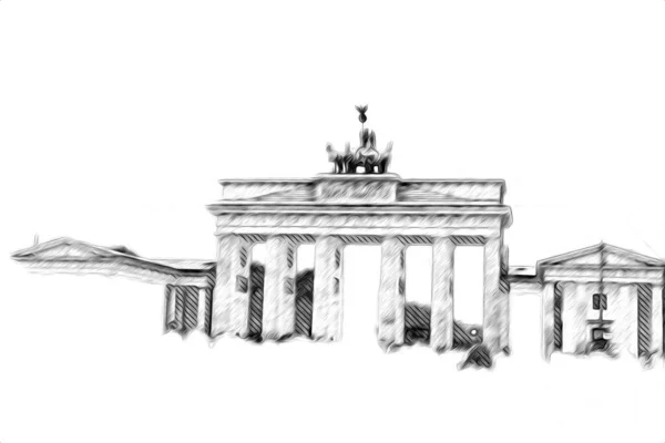 Berlin Art Drawing Sketch Illustration Fun Design Vintage Retro — Stock Photo, Image