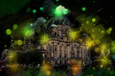 Berlin sanat eskizi çizimi eğlenceli tasarım antika retro