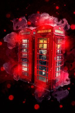 Londra 'nın büyük Ben sanat eseri çizimi, çizim, eğlenceli tasarım, antika retro