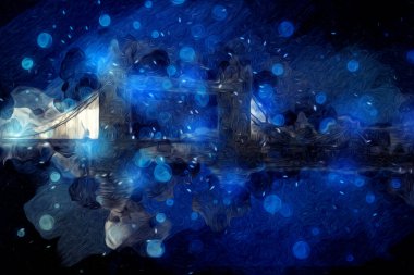 Londra 'nın büyük Ben sanat eseri çizimi, çizim, eğlenceli tasarım, antika retro