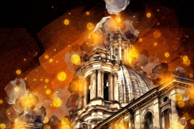 Roma İtalya sanatı eskiz çizimi eğlenceli tasarım antika retro