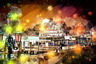 Venedik sanat eskizi çizimi eğlenceli tasarım antika retro