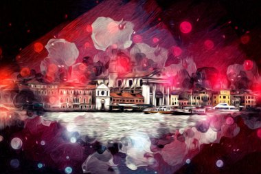 Venedik sanat eskizi çizimi eğlenceli tasarım antika retro