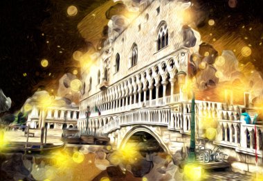 Venedik sanat eskizi çizimi eğlenceli tasarım antika retro