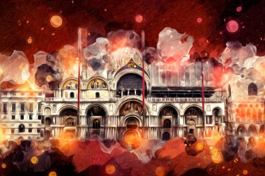 Venedik sanat eskizi çizimi eğlenceli tasarım antika retro