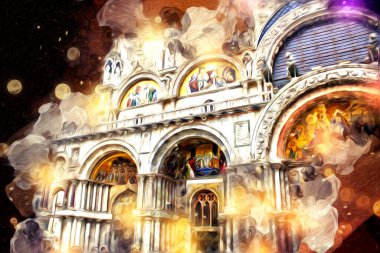 Venedik sanat eskizi çizimi eğlenceli tasarım antika retro