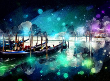 Venedik sanat eskizi çizimi eğlenceli tasarım antika retro