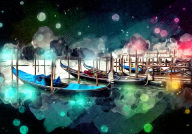 Venedik sanat eskizi çizimi eğlenceli tasarım antika retro