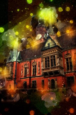 Wroclaw City Poland antika sanat eskizi çizimi