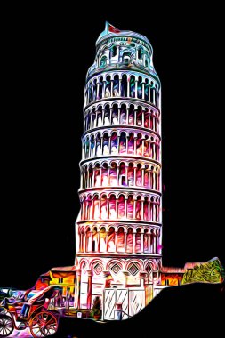 Pisa sanat eskizi çizimi eğlenceli tasarım antika eski sanat fotoğrafçılığı