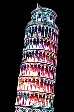 Pisa sanat eskizi çizimi eğlenceli tasarım antika eski sanat fotoğrafçılığı