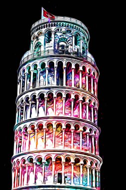 Pisa sanat eskizi çizimi eğlenceli tasarım antika eski sanat fotoğrafçılığı