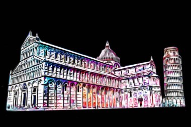 Pisa sanat eskizi çizimi eğlenceli tasarım antika eski sanat fotoğrafçılığı