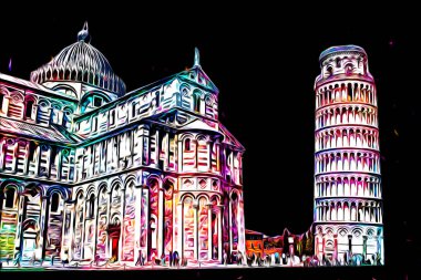 Pisa sanat eskizi çizimi eğlenceli tasarım antika eski sanat fotoğrafçılığı