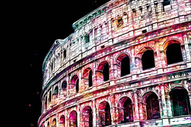 Roma İtalya sanatı eskiz çizimi eğlenceli tasarım antika retro