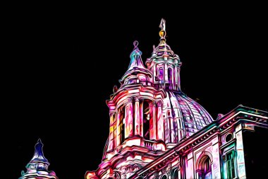 Roma İtalya sanatı eskiz çizimi eğlenceli tasarım antika retro