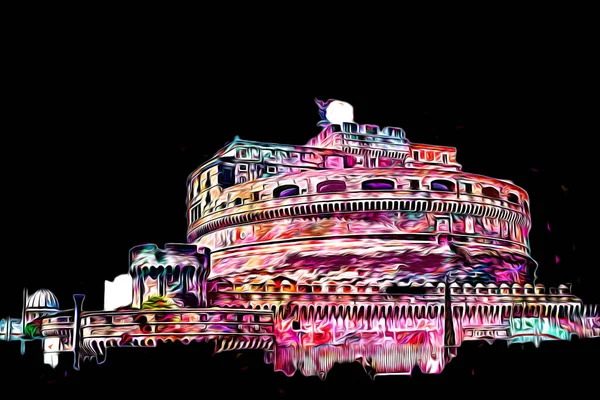 Roma İtalya sanatı eskiz çizimi eğlenceli tasarım antika retro