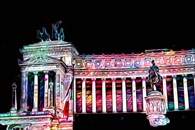 Roma İtalya sanatı eskiz çizimi eğlenceli tasarım antika retro