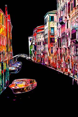 Venedik sanat eskizi çizimi eğlenceli tasarım antika retro