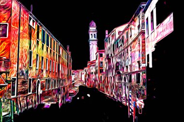 Venedik sanat eskizi çizimi eğlenceli tasarım antika retro