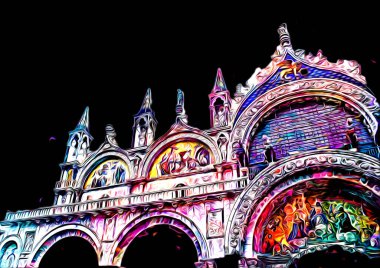 Venedik sanat eskizi çizimi eğlenceli tasarım antika retro