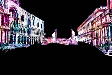 Venedik sanat eskizi çizimi eğlenceli tasarım antika retro