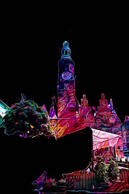 Wroclaw City Poland antika sanat eskizi çizimi