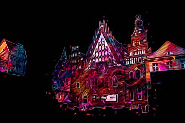 Wroclaw City Poland antika sanat eskizi çizimi