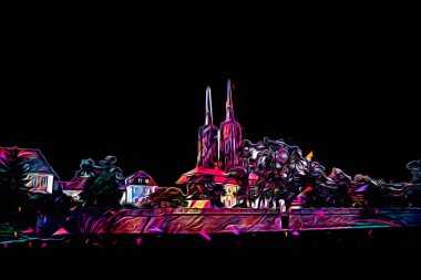 Wroclaw City Poland antika sanat eskizi çizimi