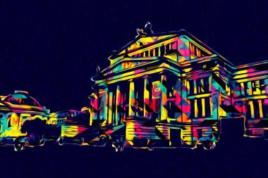 Berlin sanat eskizi çizimi eğlenceli tasarım antika retro