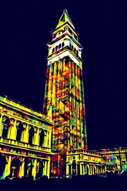 Venedik sanat eskizi çizimi eğlenceli tasarım antika retro