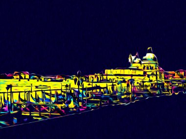 Venedik sanat eskizi çizimi eğlenceli tasarım antika retro