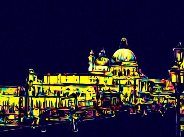 Venedik sanat eskizi çizimi eğlenceli tasarım antika retro