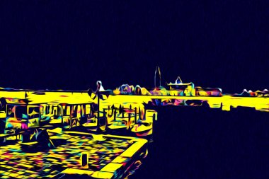 Venedik sanat eskizi çizimi eğlenceli tasarım antika retro