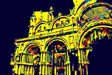 Venedik sanat eskizi çizimi eğlenceli tasarım antika retro