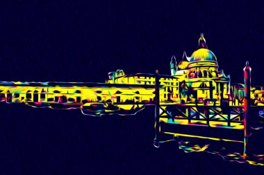 Venedik sanat eskizi çizimi eğlenceli tasarım antika retro